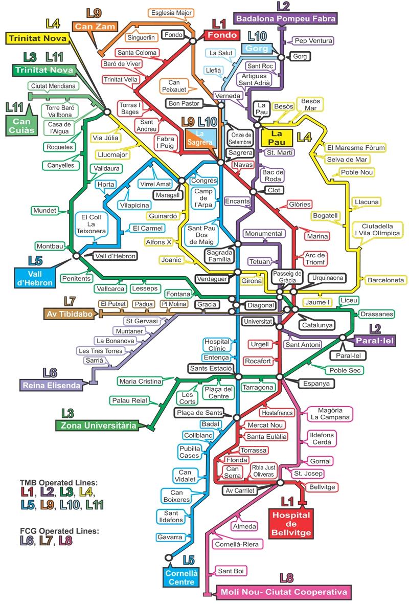 Карта метро испании